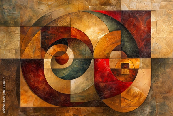 Fototapeta Intricate Dance of Colors and Shapes in an Abstract Geometric Design