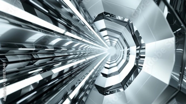 Fototapeta Interior view of a starship, highlighting the complex iron layers and high-tech systems, conveying a sense of futuristic innovation and engineering prowess