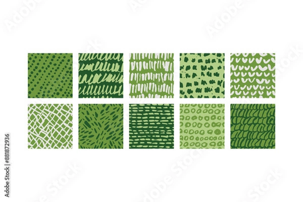 Fototapeta Vector i set of templates contemporary abstract cover and patterns. Design for matcha and green tea packaging. Minimal modern backgrounds