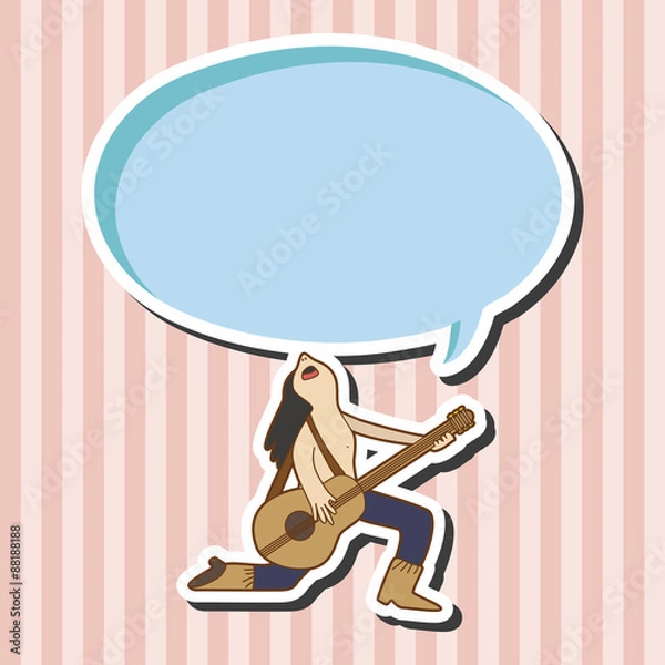 Fototapeta band member guitar player theme elements