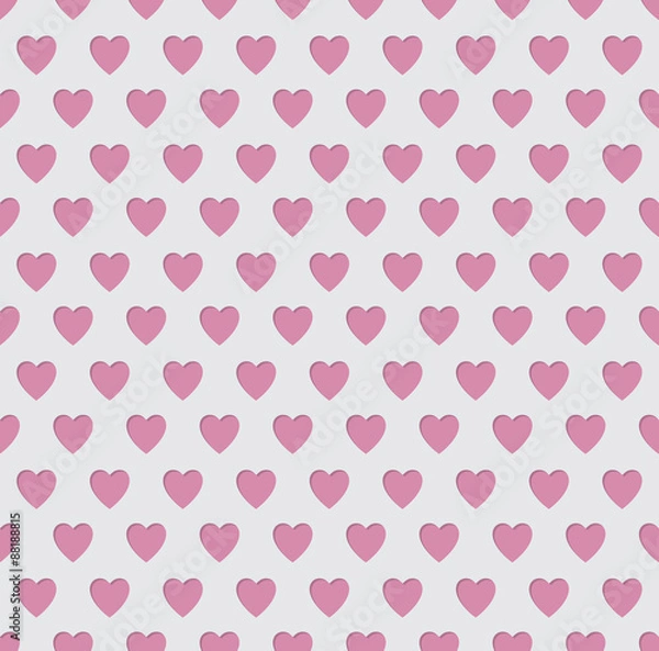 Fototapeta Tileable seamless pink heart pattern background