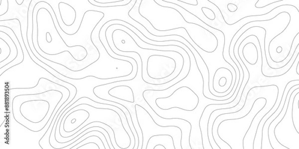 Fototapeta Lines Topographic contour lines vector map seamless pattern. White texture for your perfect interior. Abstract white paint floor stamped concrete surface pattern circle rough gray.
