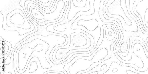 Fototapeta Lines Topographic contour lines vector map seamless pattern. White texture for your perfect interior. Abstract white paint floor stamped concrete surface pattern circle rough gray.