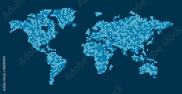 Obraz Hexagonal Dots World Map