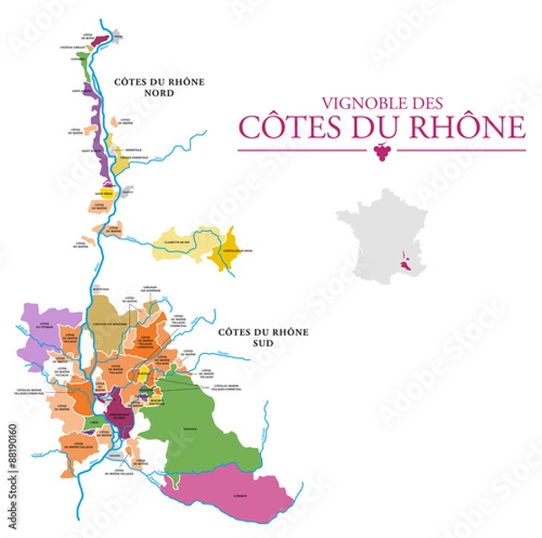 Fototapeta Winnica Côtes du Rhône