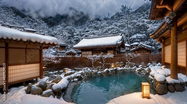 Fototapeta 冬の日本 旅館と温泉