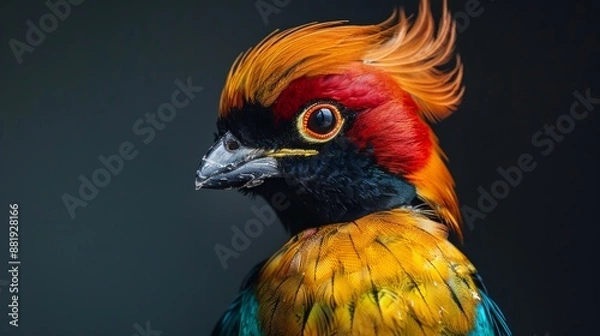 Fototapeta A Close-Up Portrait of a Strikingly Colored Bird