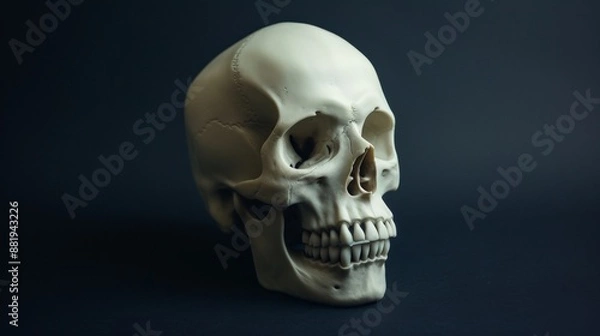 Obraz Human Skull on a Dark Background