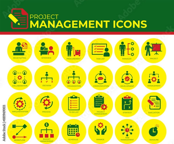 Obraz projects managemen icons 