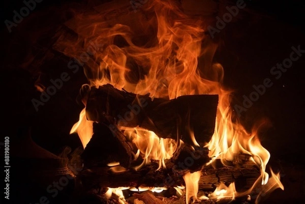 Obraz fire in the fireplace