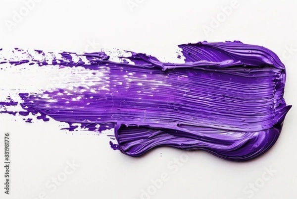 Fototapeta Close-up shot of purple paint on a white surface, ideal for use in design projects or as a reference image