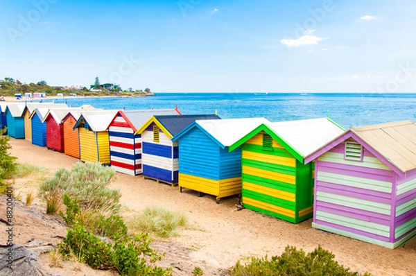 Fototapeta Bathing boxes at Brighton Beach, Australia