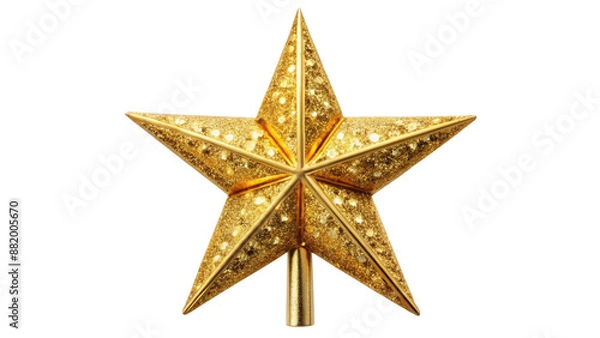 Obraz Christmas tree topper star isolated on a transparent background