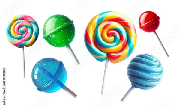 Fototapeta colourful sweets on a transparent background