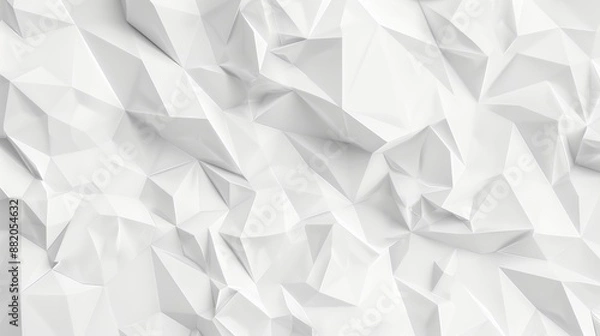 Obraz On a white background, the abstract design is monochromatic and has sharp triangular facets.