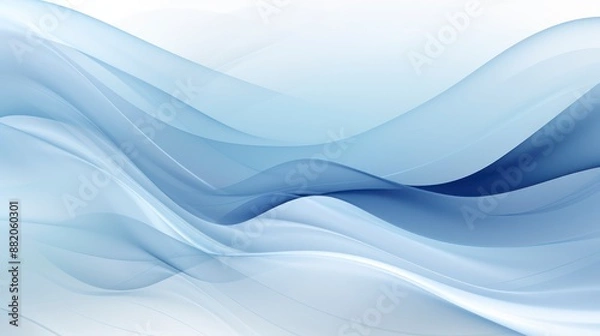 Fototapeta Abstract background with smooth lines in blue and white colors