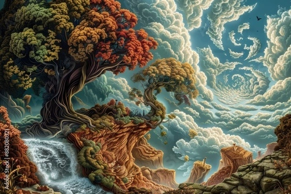 Fototapeta artwork created by AI neural network technology, innovative digital art