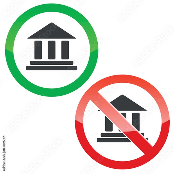 Obraz Museum permission signs set