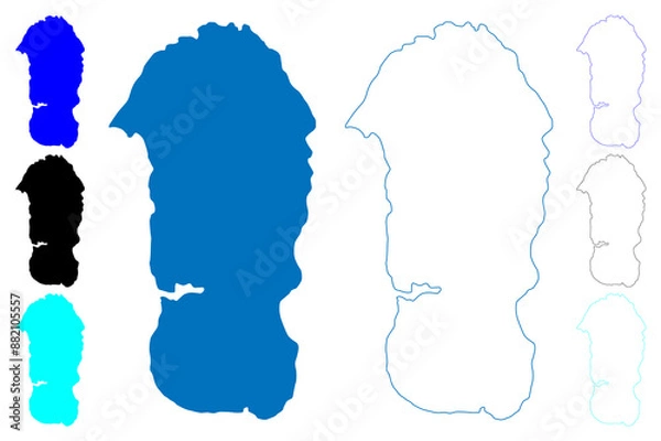Fototapeta Lake Maninjau (Republic of Indonesia, Sumatra) map vector illustration, scribble sketch Danau Maninjau map