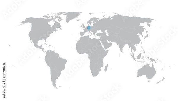 Fototapeta world map with indication of Germany