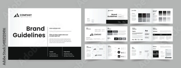 Fototapeta minimalist brand guideline template layout design creative brand guideline