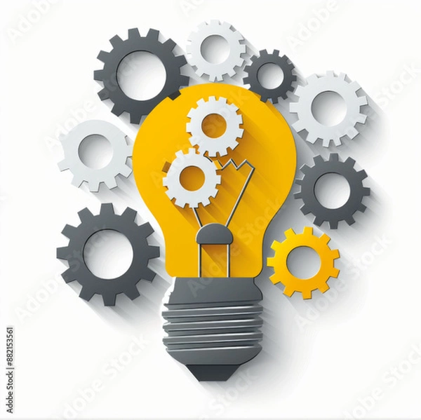 Obraz lightbulb with gears