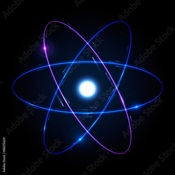 Fototapeta Shining Atom Scheme. Ilustracja wektorowa.