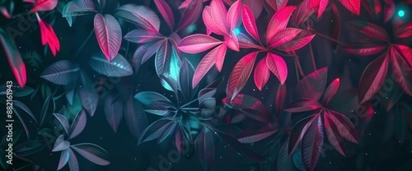 Fototapeta Colorful painted flowers creating a vibrant wallpaper design