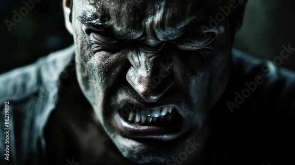 Fototapeta A Close-Up Shot in Dim Lighting with Textured Shadows and Details