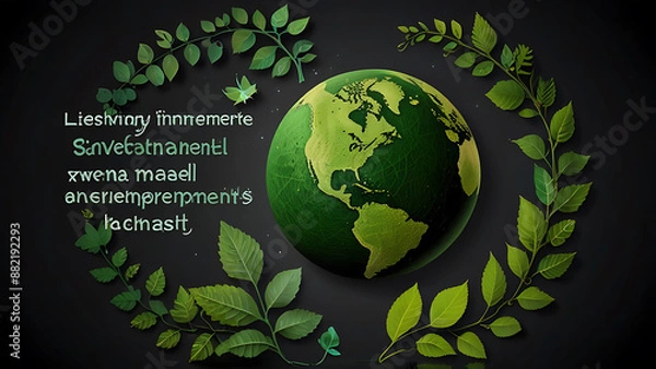 Fototapeta sustainable environmental friendly goal development green business strategy global net zero carbon neutral target emission reduction.