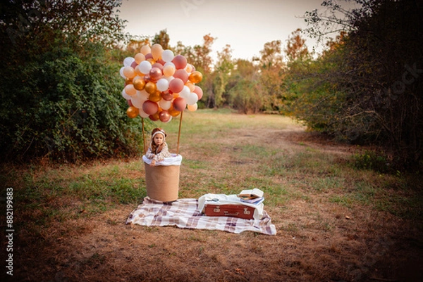 Obraz child playing with airplane