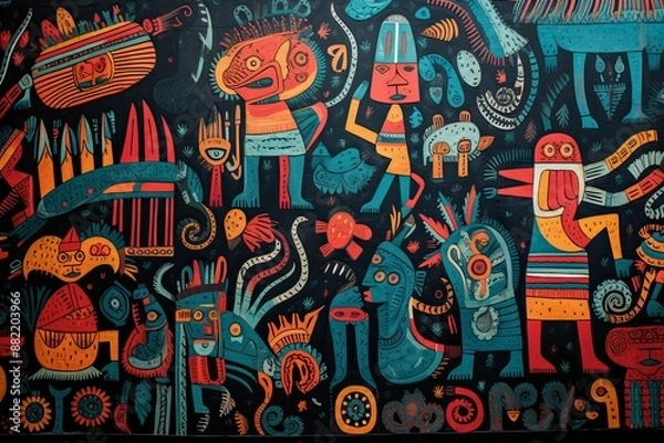 Fototapeta Guna Yala Heritage Unveiled Vibrant Panama Mola Tapestry