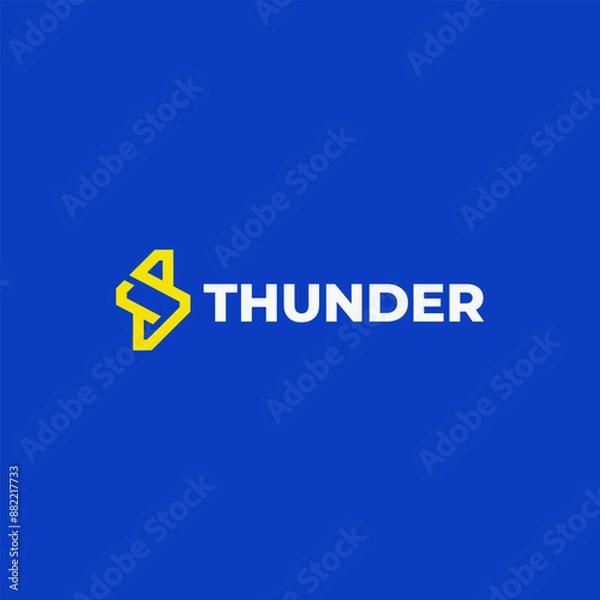 Obraz Geometric Thunder logo design for your business