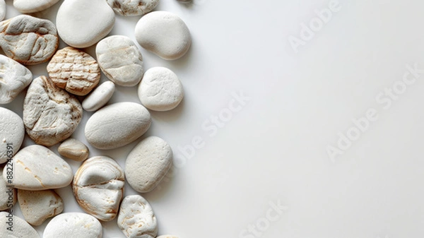 Fototapeta Artistic White Pebbles Arrangement