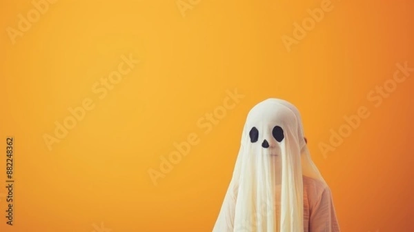 Obraz A closeup photo of a child in an adorable Halloween ghost costume. 