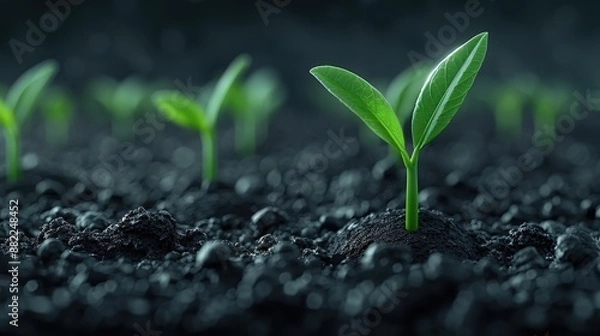 Fototapeta Soil with biochar added to enhance fertility