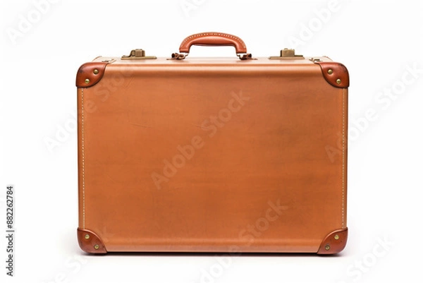 Fototapeta old suitcase isolated on white background