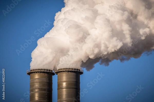 Obraz Factory with air pollution