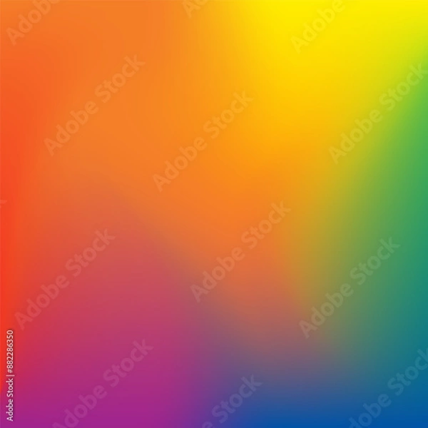 Fototapeta Creative abstract mesh gradient  rainbow colors background. Complex gradient of different colors, square image. Colorful gay pride month, peace flag. Vector illustration. EPS 10
