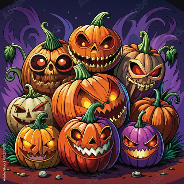 Fototapeta Halloween background pumpkin