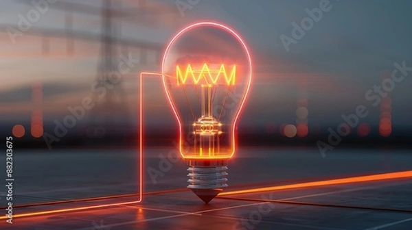 Fototapeta Double exposure of an engineer working on electrical systems at twilight, showcasing hard work and modern technology in industrial settings Illustration, Image, , Minimalism,
