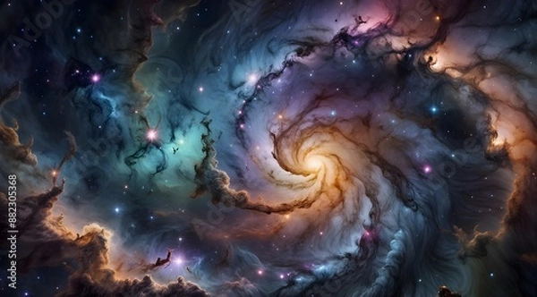 Fototapeta Colorful space galaxy nebula. Stary night cosmos. Universe science astronomy. Supernova background wallpaper