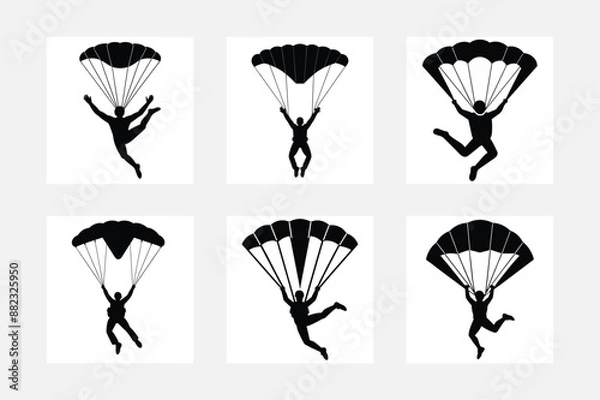 Obraz Skydiving icon vector art design set