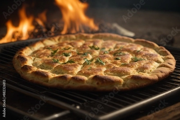 Fototapeta Tourtière: A traditional meat pie, usually filled with a mixture of ground pork and/or beef, onions, and spices.


