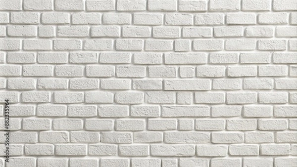 Obraz Clean white brick wall texture with subtle mortar lines and soft shadows, perfect for use as a neutral background or repeating pattern design element.