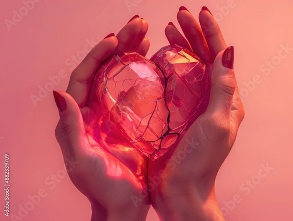 Obraz Zerbrochenes Herz in Händen