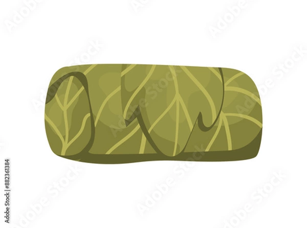 Fototapeta Dolma, stuffed vine leaves in flat style. Vector illustration isolated on white background