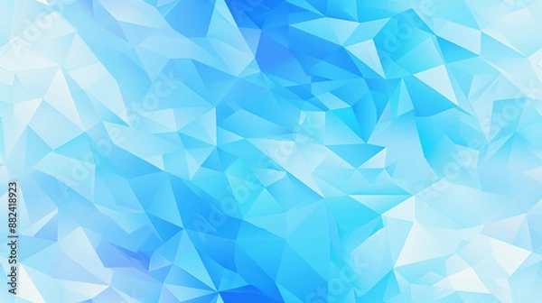 Fototapeta 水色のポリゴンの背景素材「AI生成画像」
