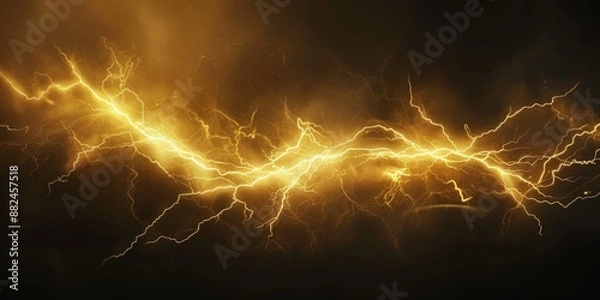 Fototapeta A close-up view of a lightning bolt on a black background