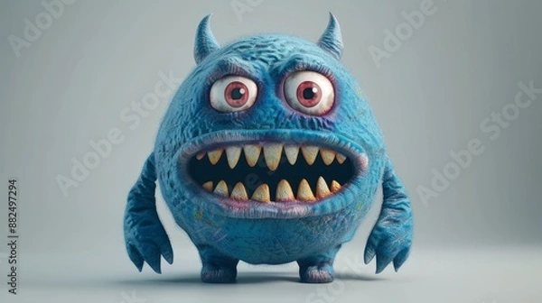 Obraz Colorful Expressive cute 3D cartoon monster character